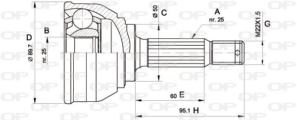 OPEN PARTS Nivelsarja, vetoakseli CVJ5061.10